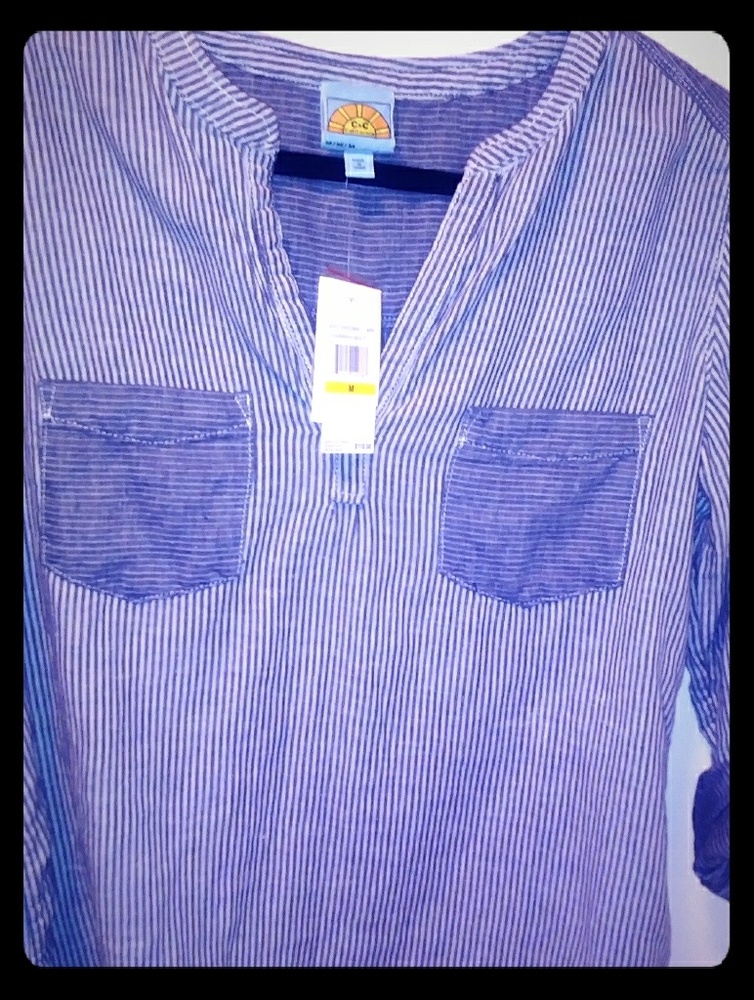 NWT!!C&C California chambray multi pull over short